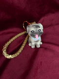 Grey Pitbull Keychain