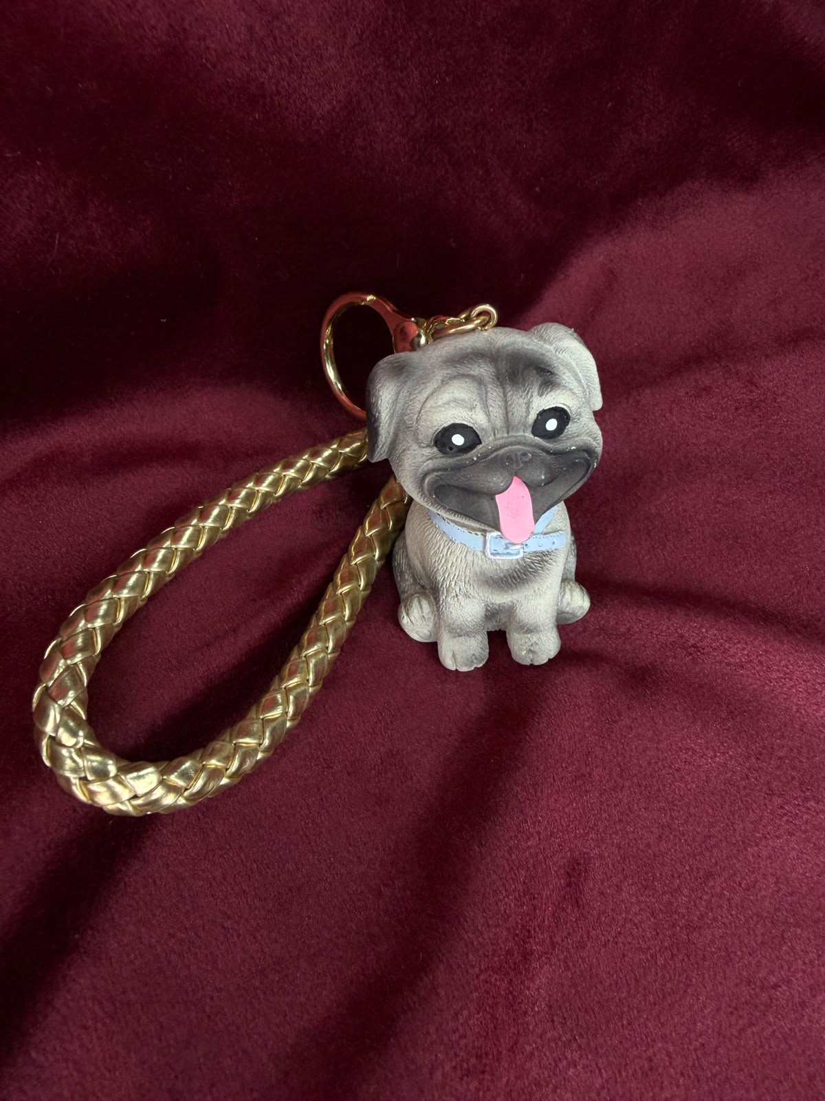 Grey Pitbull Keychain