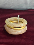 Metal Beige Ceramic Bangle Set