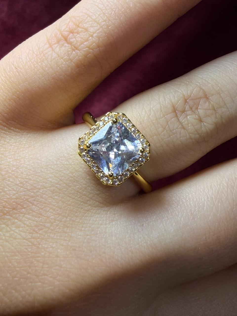 Square Ziricon Ring