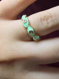 Wavy Green Enamel Ring