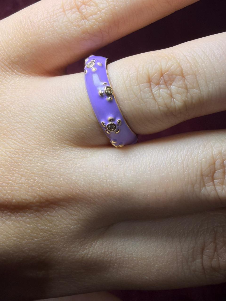 Purple Enamel Ring