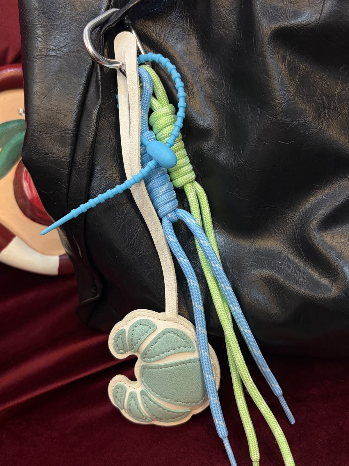 Lemon Mint Croissant Bag Charm