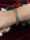 Blue Triangles Enamel Bangle