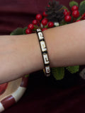 White Squares Enamel Bangle