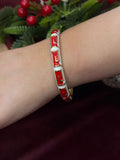 Red Squares Enamel Bangle