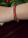 Black Rose in Red Enamel Bangle