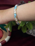 Light Blue in White Enamel Bangle