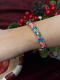 Pink in Blue Enamel Bangle