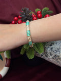 Light Pink and Green Enamel Bangle