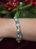 Blue and White Enamel Bangle