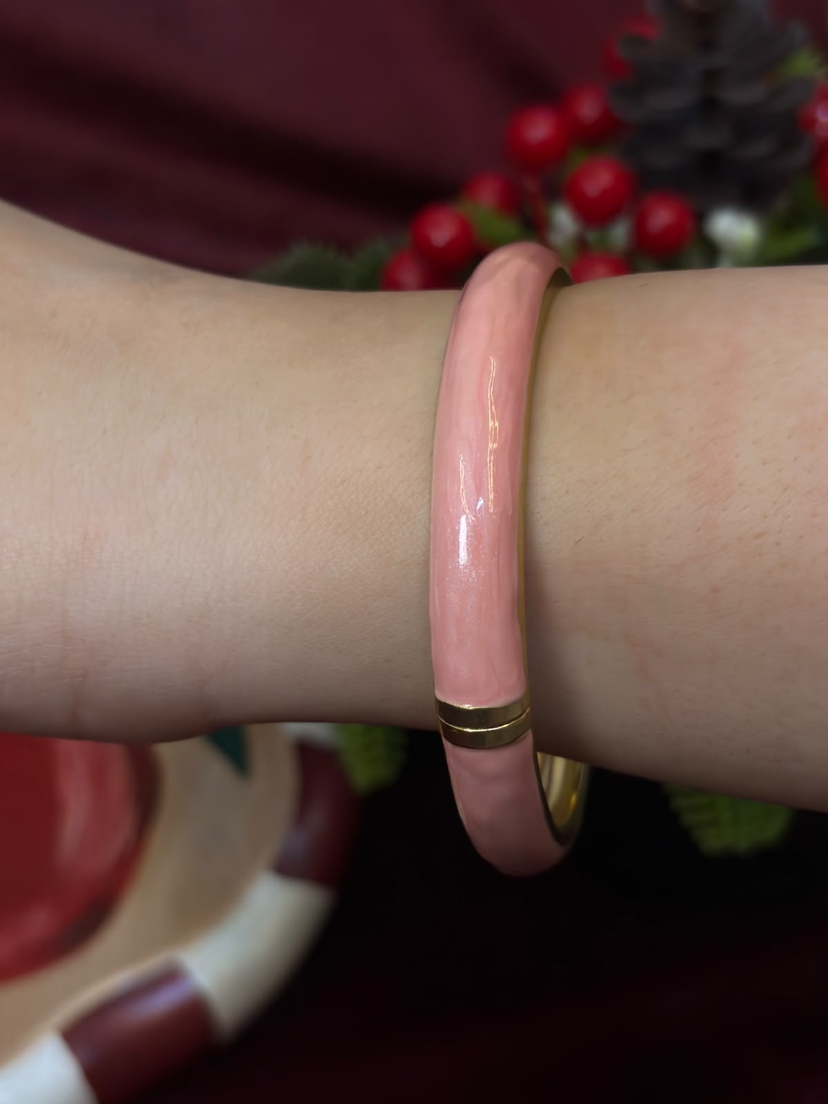 Pink Enamel Bangle