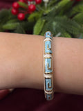 Light Blue Squares Enamel Bangle
