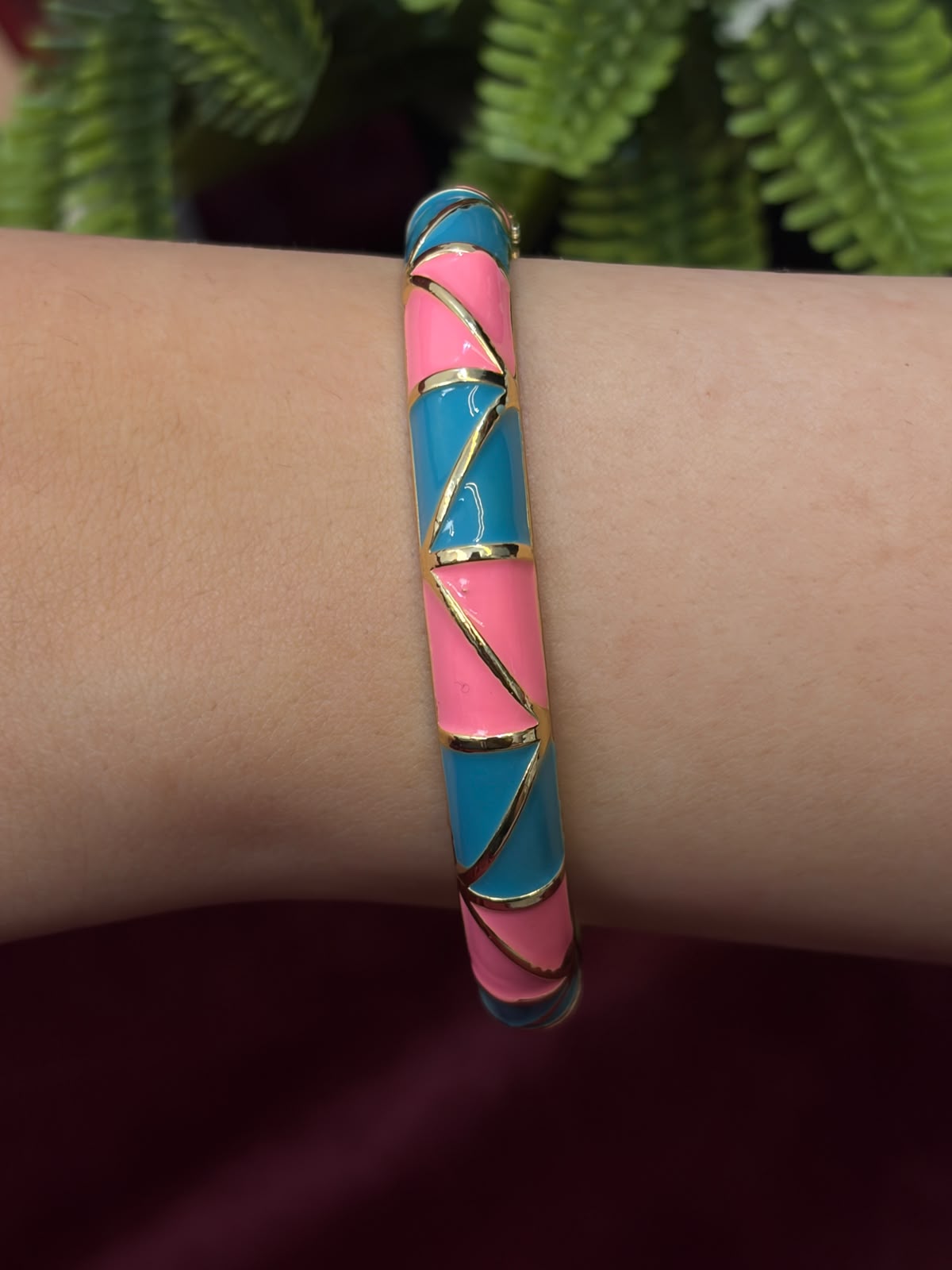 Blue n' Pink Enamel Bangle