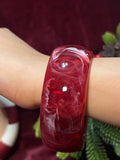 Red in White Single Bangle