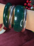 Green in Rose Gold Bangle Set