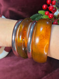 Silver Caramel Bangle Set