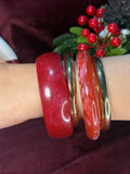 Red in Gold Bangle Set