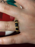 Gold Filled Black Enamel Ring