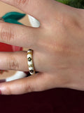 Black Flowers In White Enamel Ring