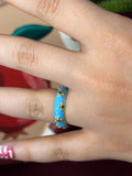 Small Stones In Blue Enamel Ring