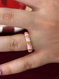 Gold Filled Pink Enamel Ring