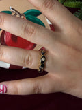 Eyes Shaped Black Enamel Ring