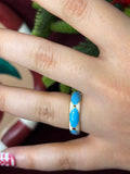 White and Blue Enamel Ring