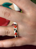 Sakura White Enamel Ring