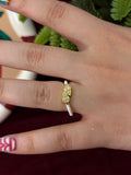 Reversed White Enamel Ring