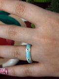 White In Baby Blue Enamel Ring