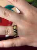 Golden Art In Black Enamel Ring