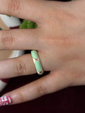 White & Mint Green Enamel Ring