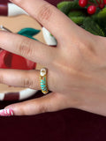 Double Faced White Enamel Ring