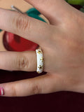 Small Flowers In White Enamel Ring